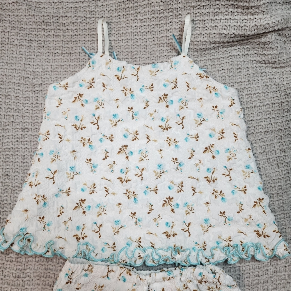 Vintage Textured Floral Pant Set Size 3t - Picture 5 of 9